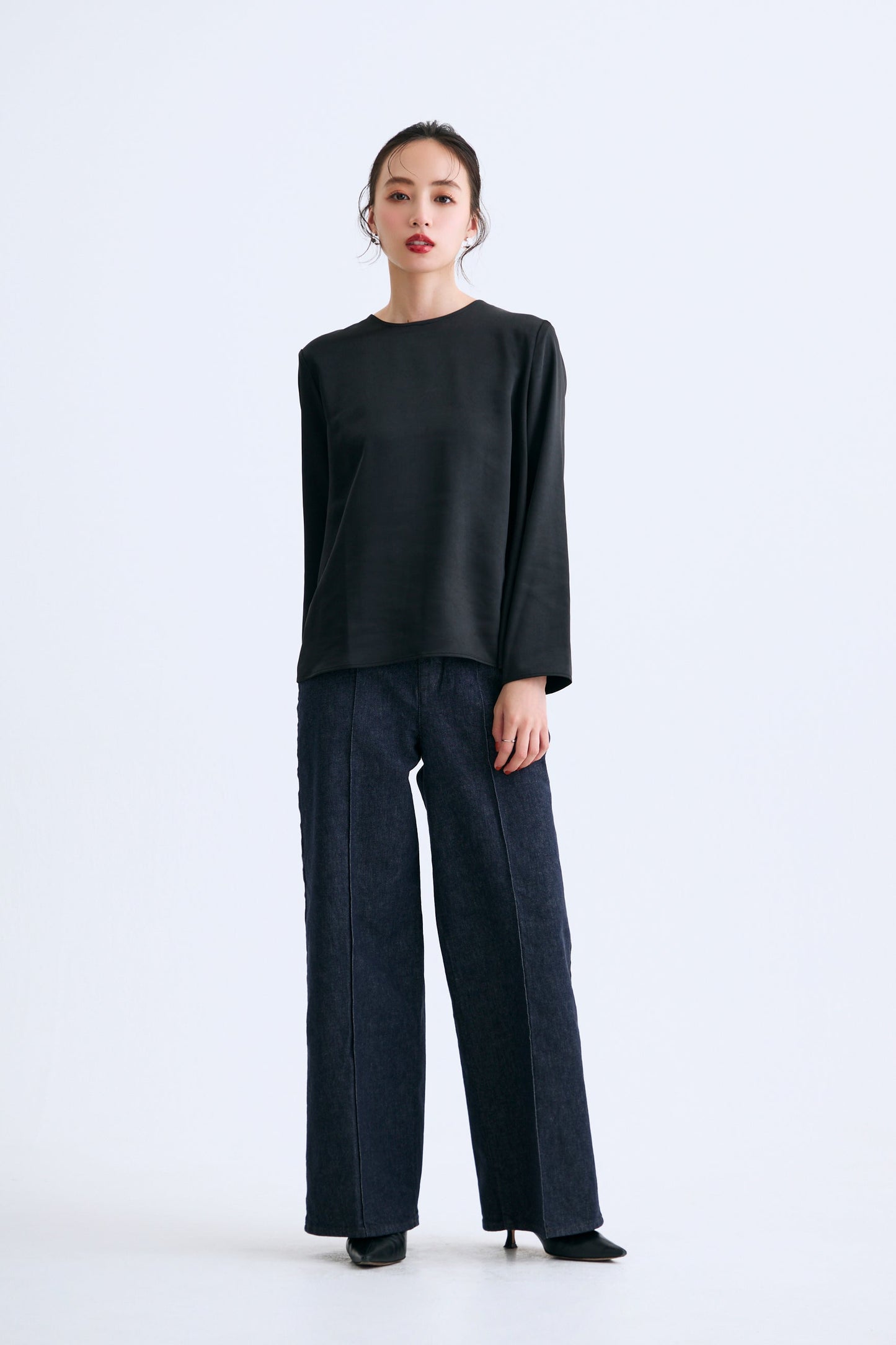 Back ribbon tops（Black）
