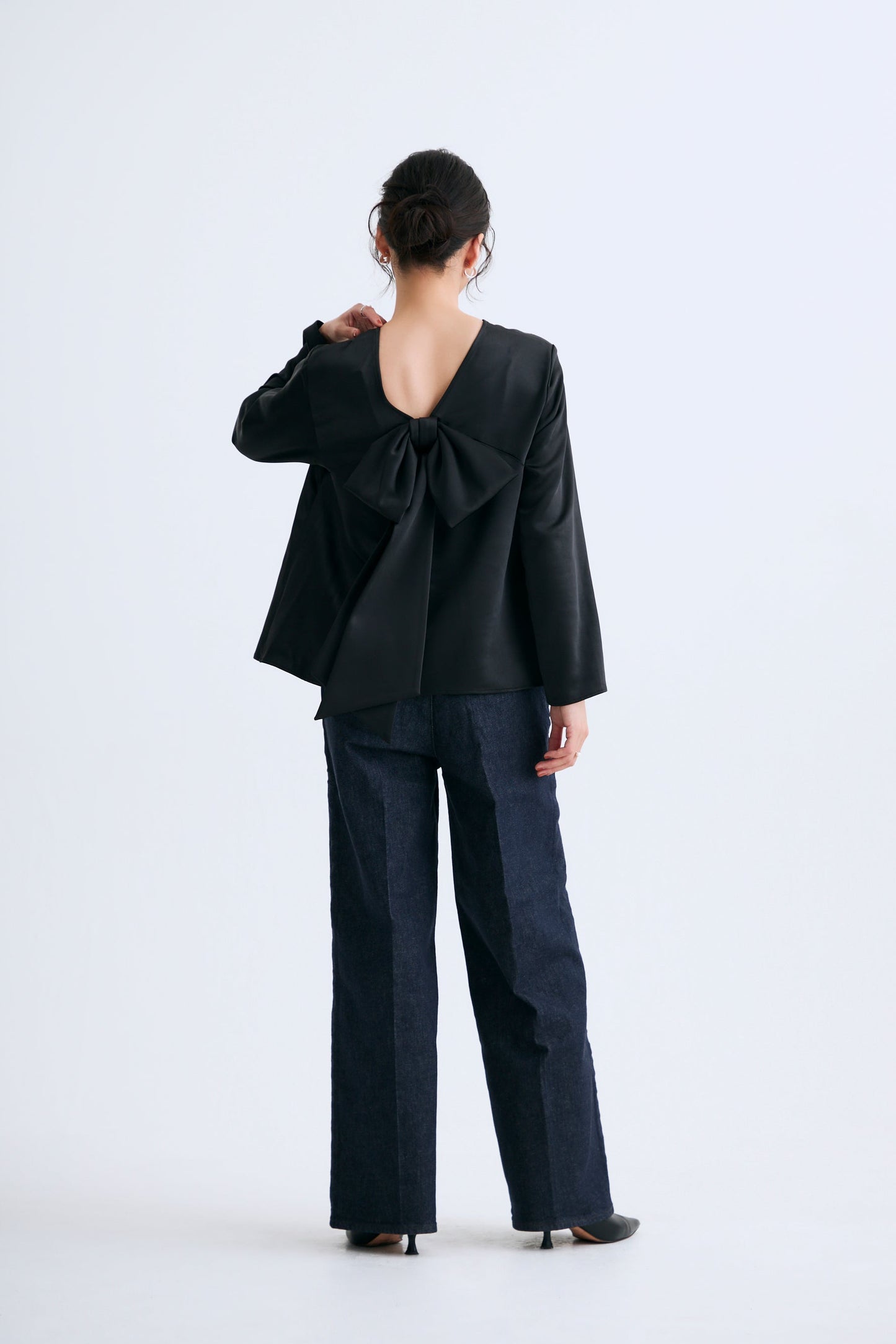 Back ribbon tops（Black）
