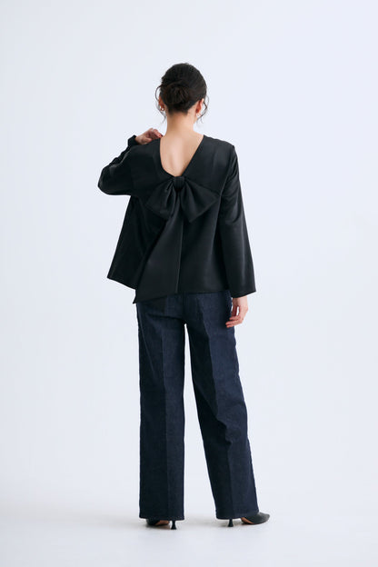 Back ribbon tops（Black）