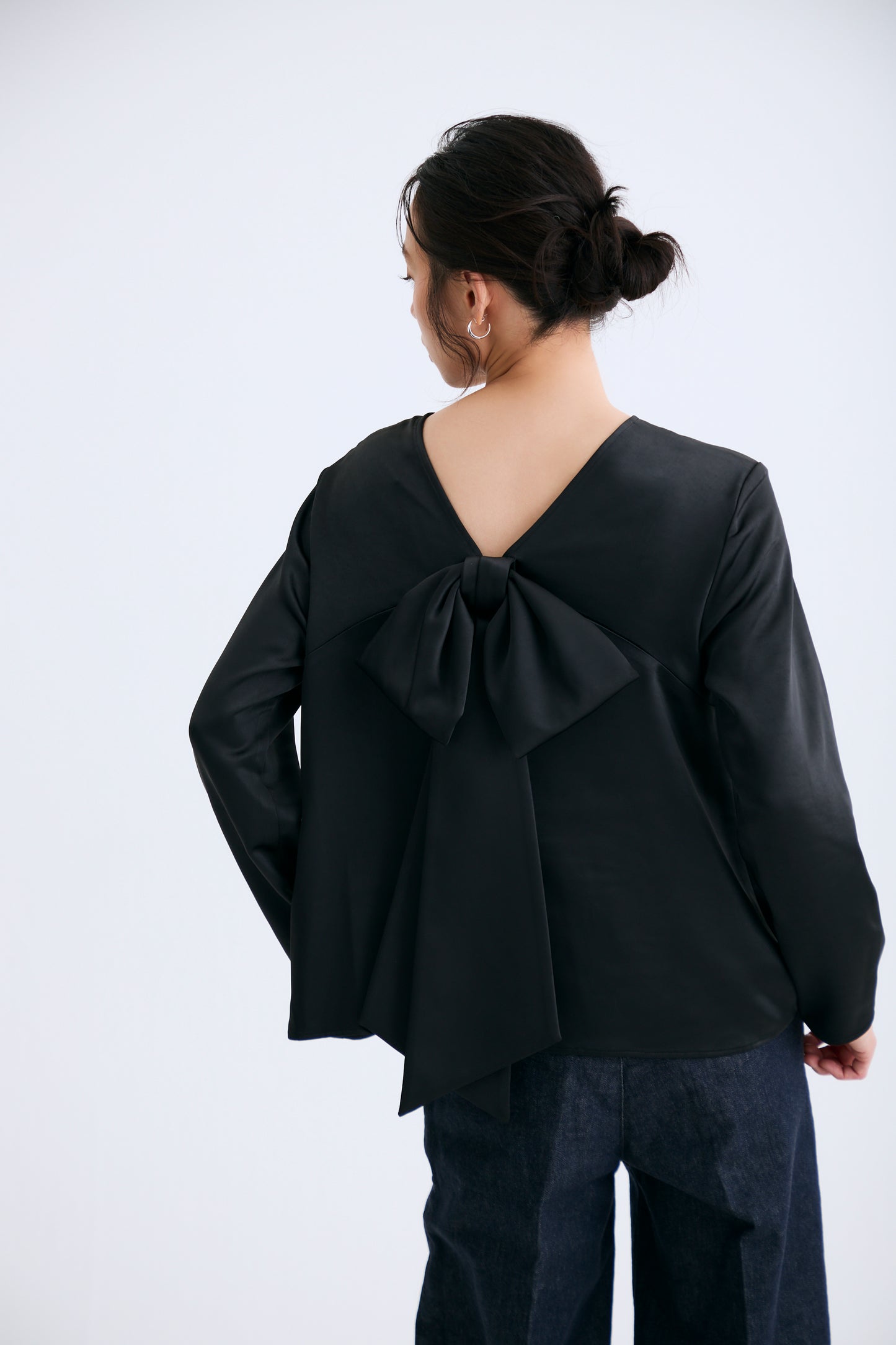 Back ribbon tops（Black）