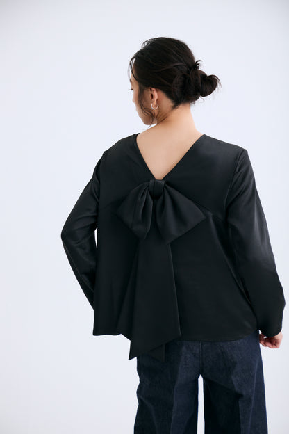 Back ribbon tops（Black）