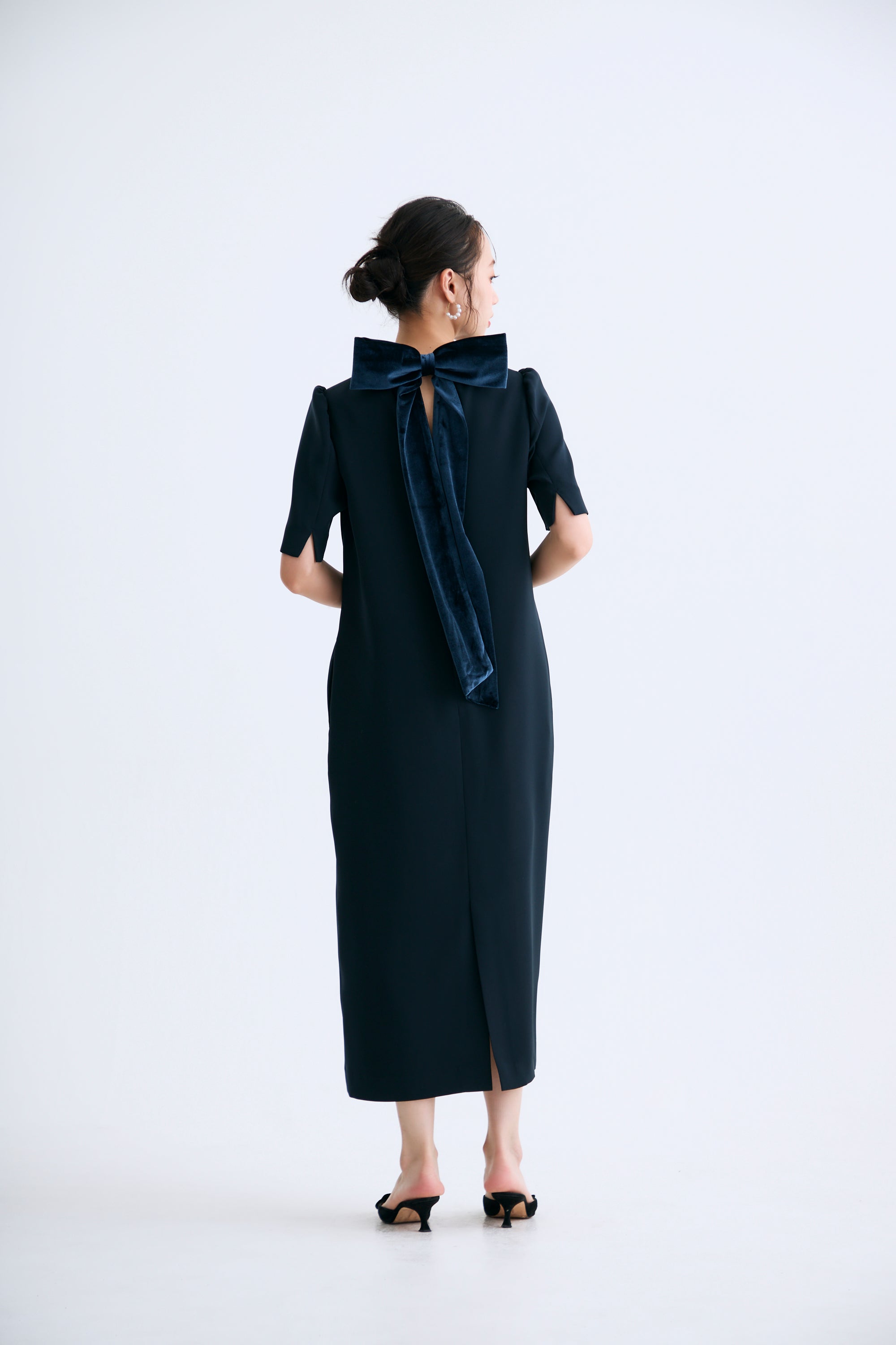 3pattern ribbon dress(Navy) – Audire