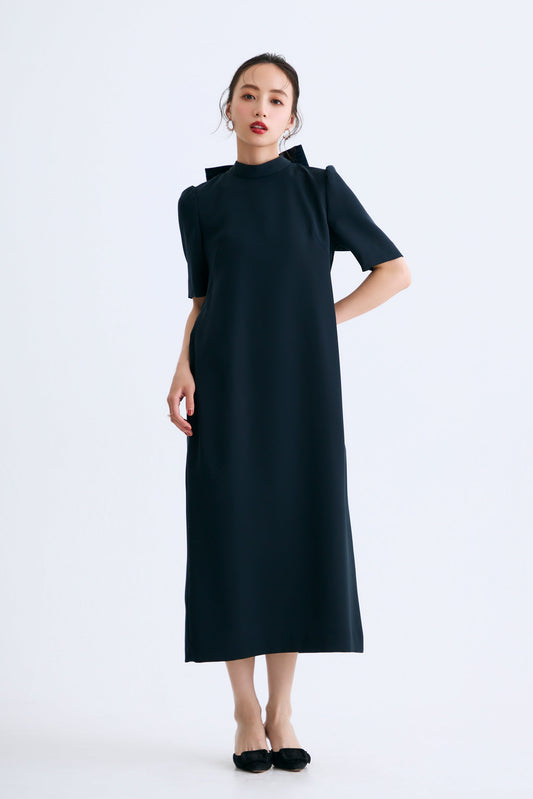 3pattern ribbon dress(Navy)