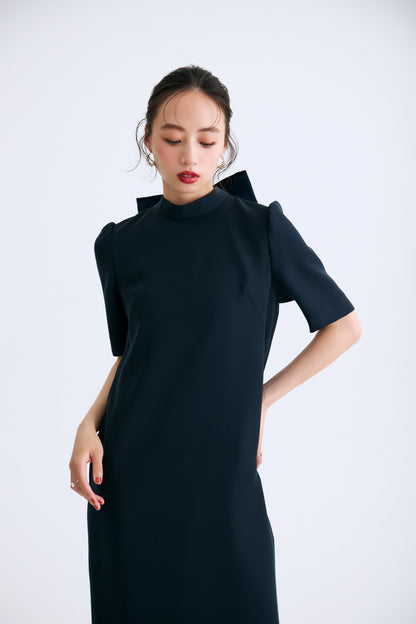 3pattern ribbon dress(Navy)