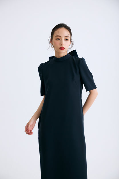 3pattern ribbon dress(Navy)