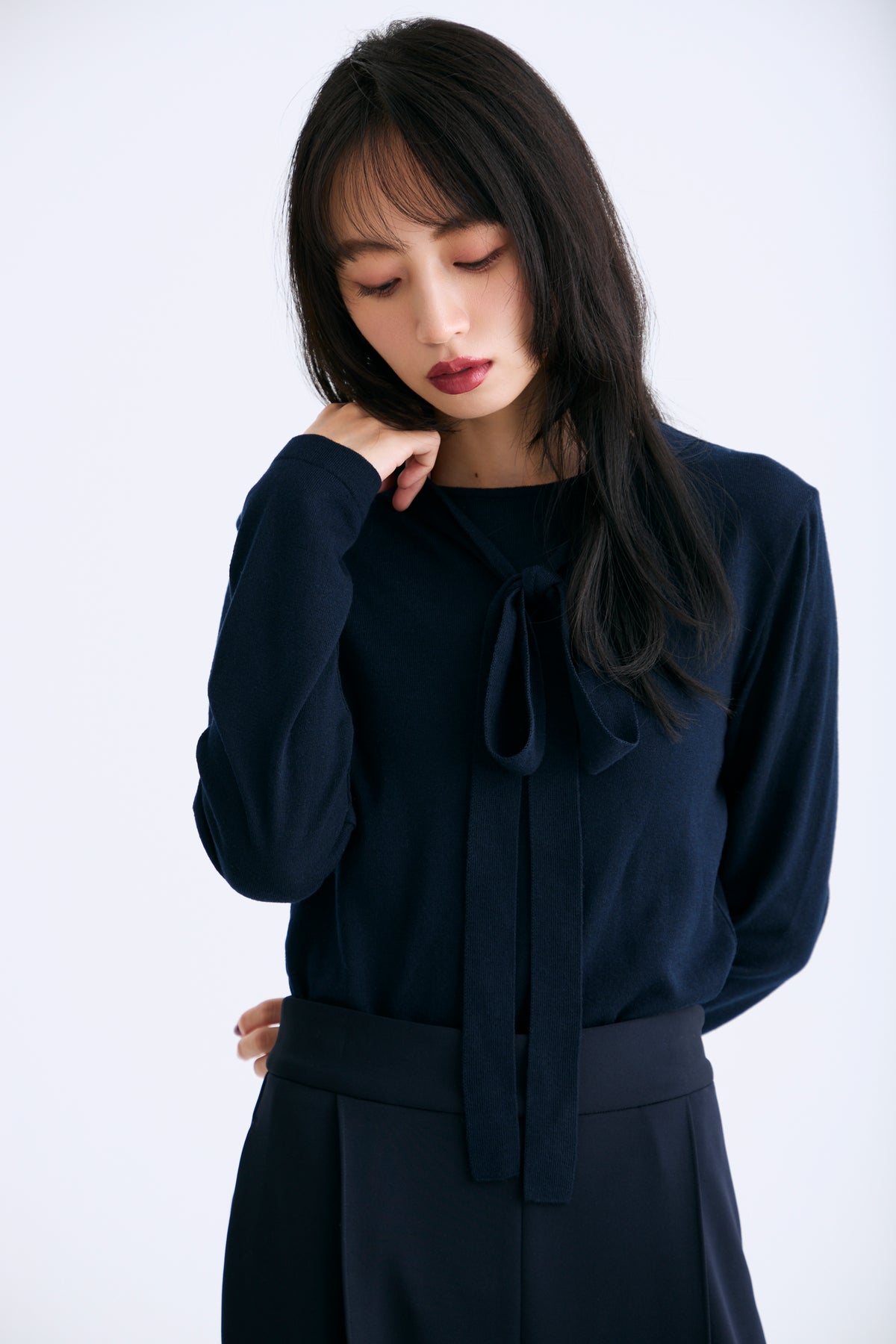 Secret ribbon knit（Navy）