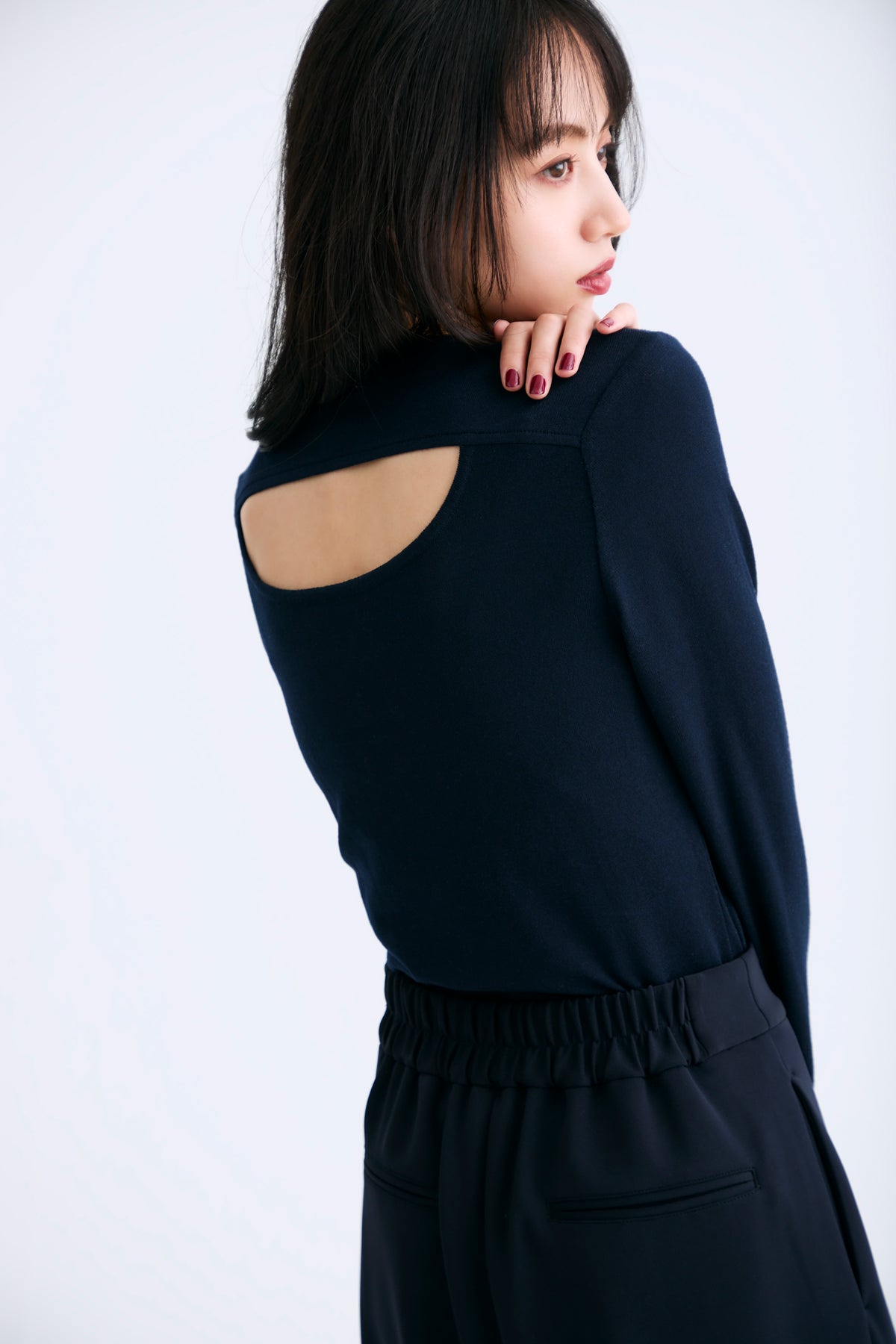 Secret ribbon knit（Navy）