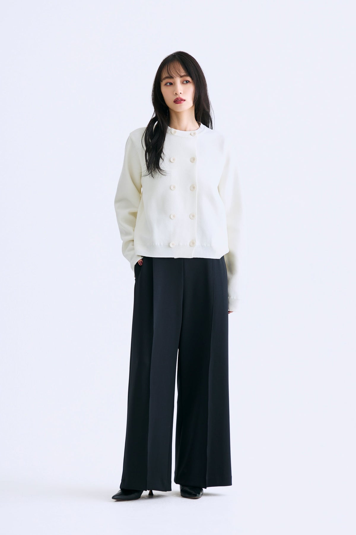 Double knit cardiket（Ivory）