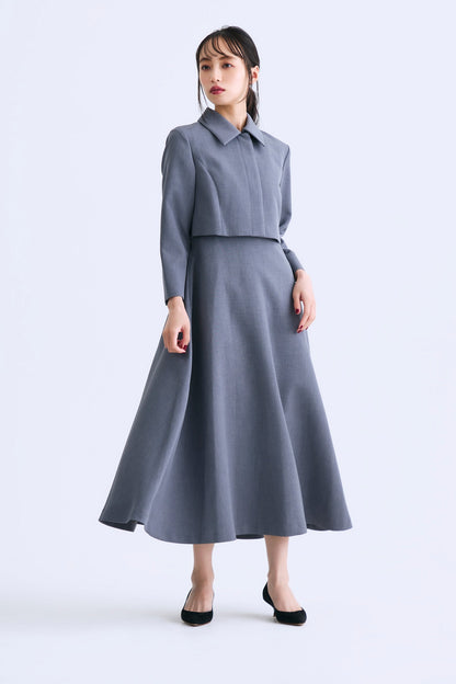 Layered jacket dress（Gray）