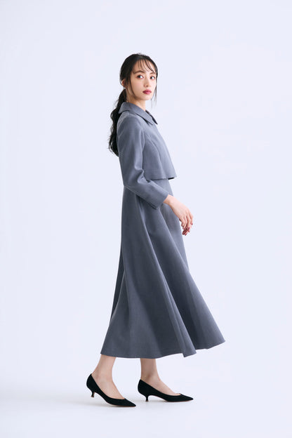 Layered jacket dress（Gray）