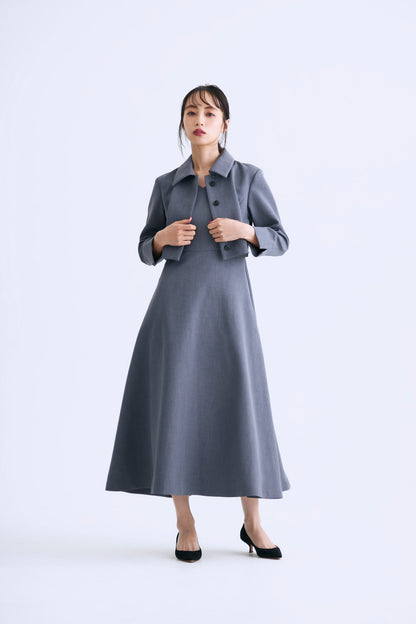 Layered jacket dress（Gray）