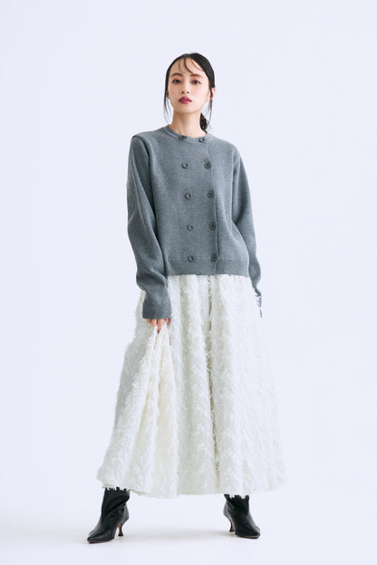 Opera gather skirt（Jacquard White）