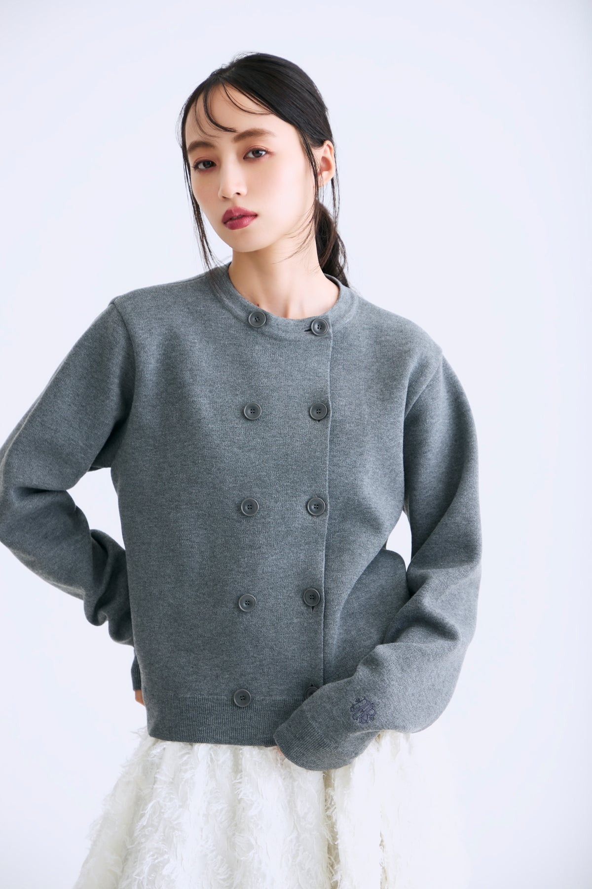 Double knit cardiket（Gray）