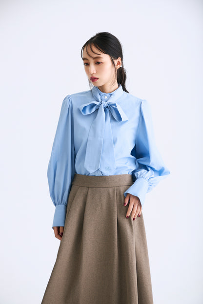 Audire bowtie volume blouse（Blue）