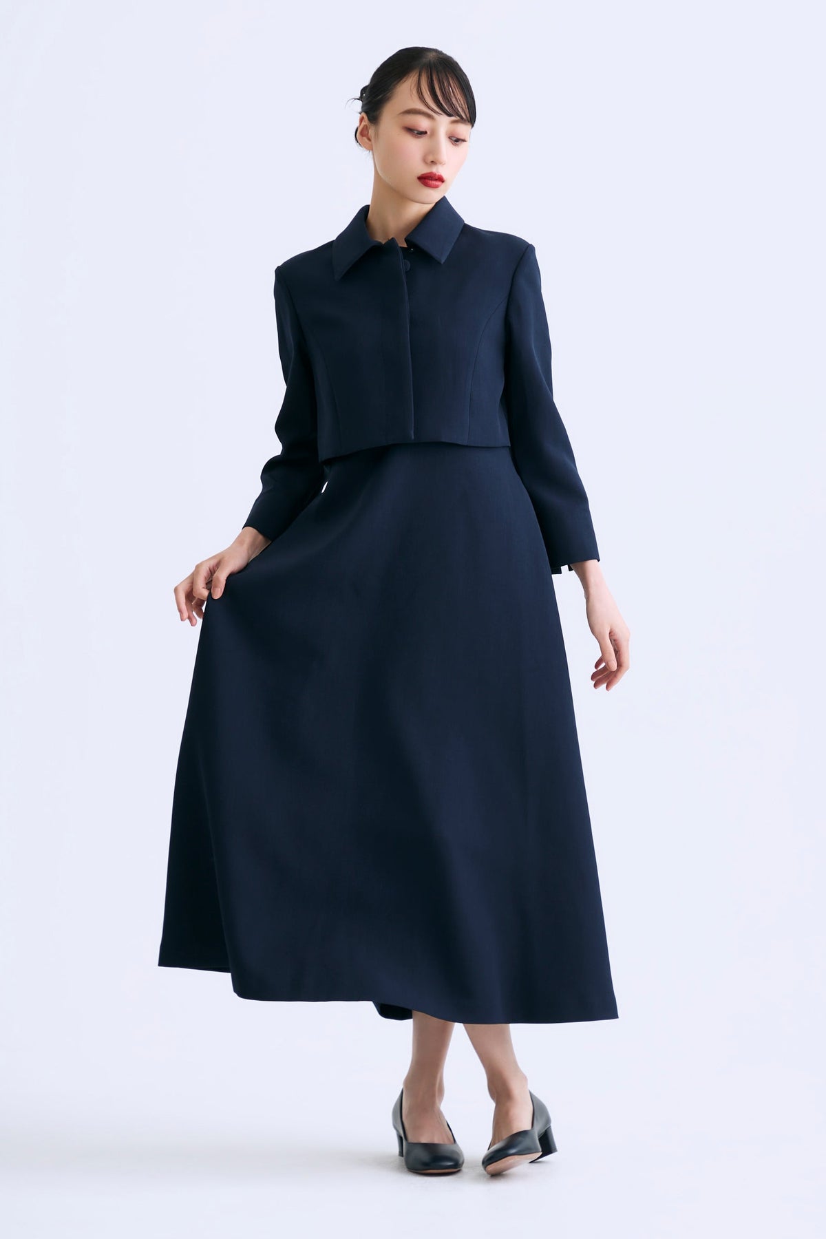 Layered jacket dress（Navy）