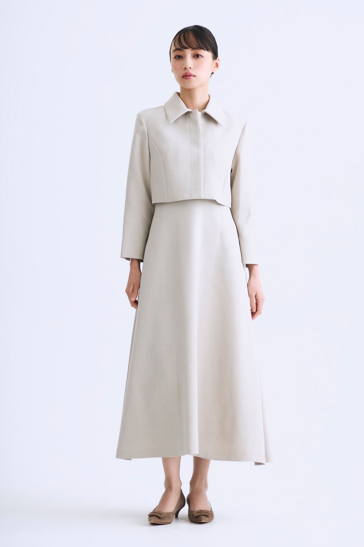 Layered jacket dress（Beige）