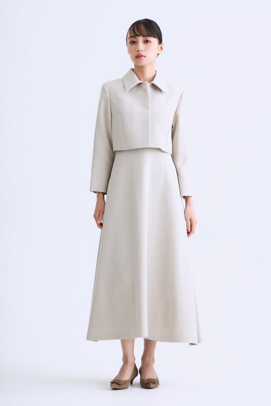 Layered jacket dress（Beige）