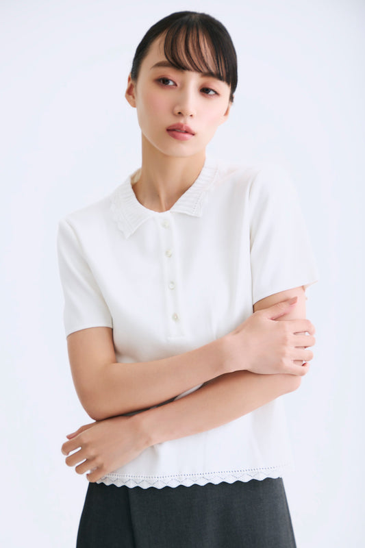 Cool knit polo(White)