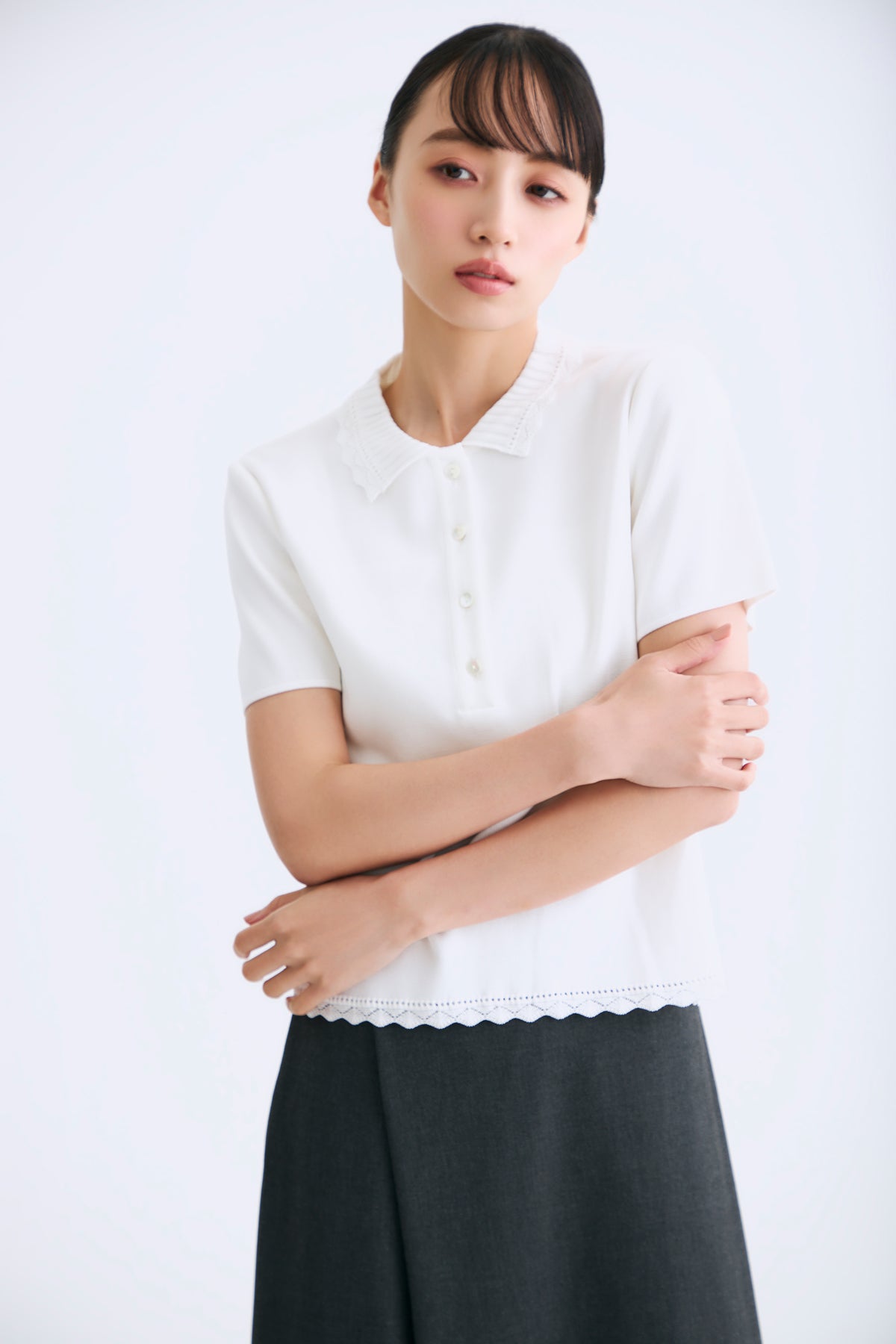 Cool knit polo(White)