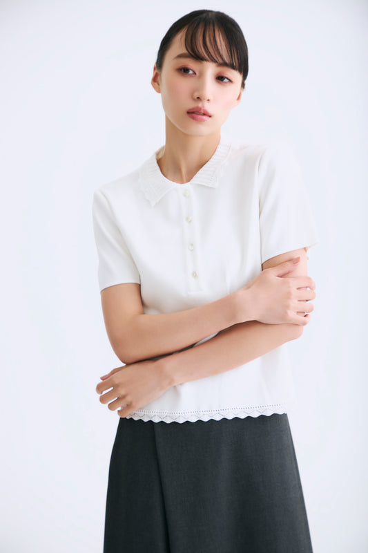 Cool knit polo(White)