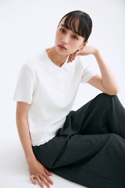 Cool knit polo(White)