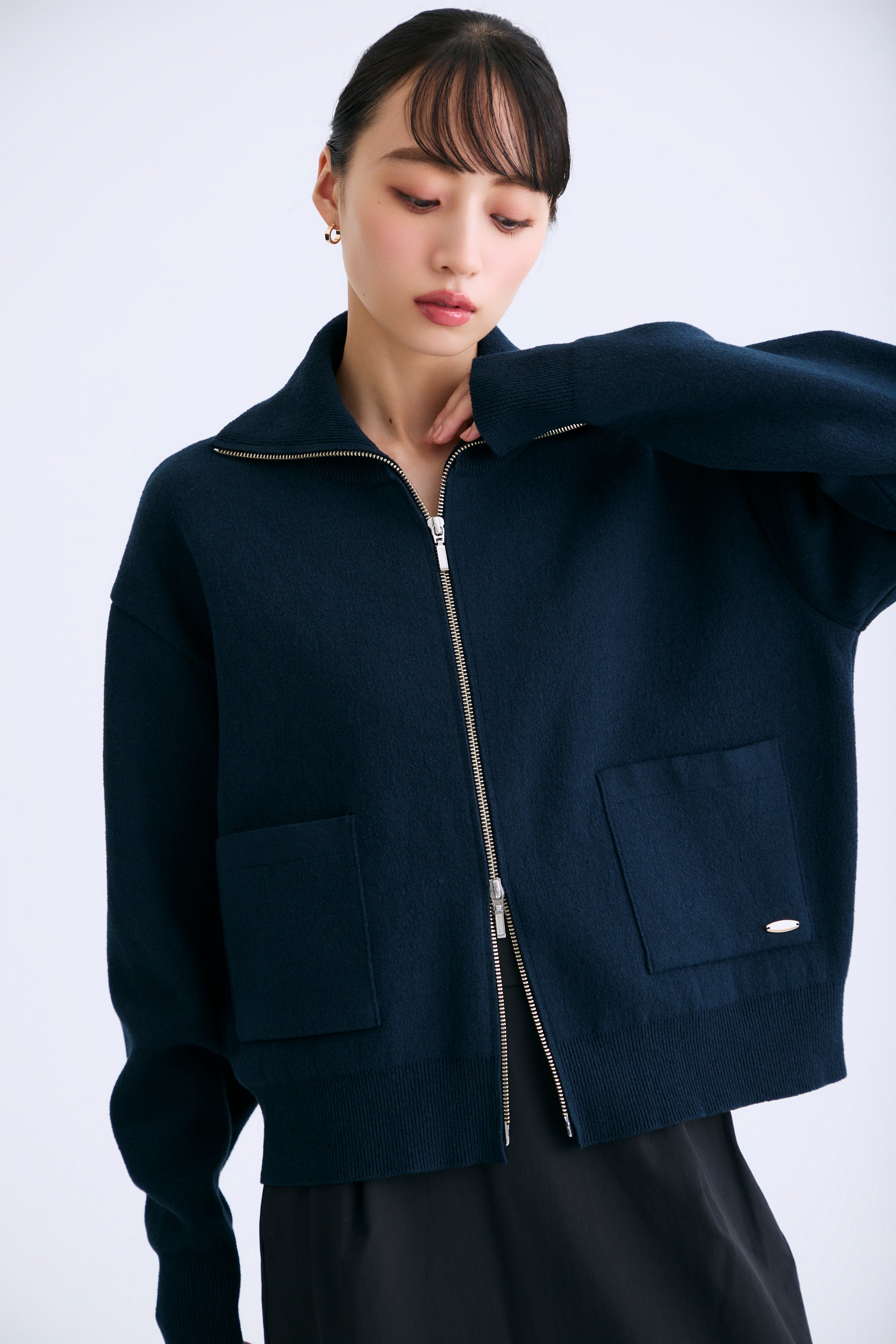 Soft touch zip up（Navy） – Audire