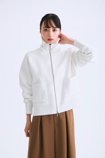 Soft touch zip up（White）