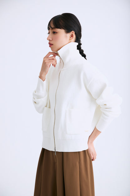 Soft touch zip up（White）