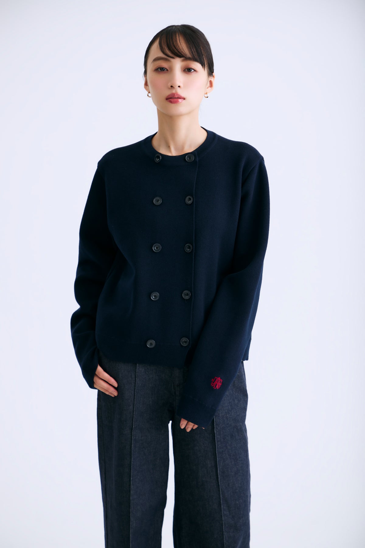 Double knit cardiket（Navy）