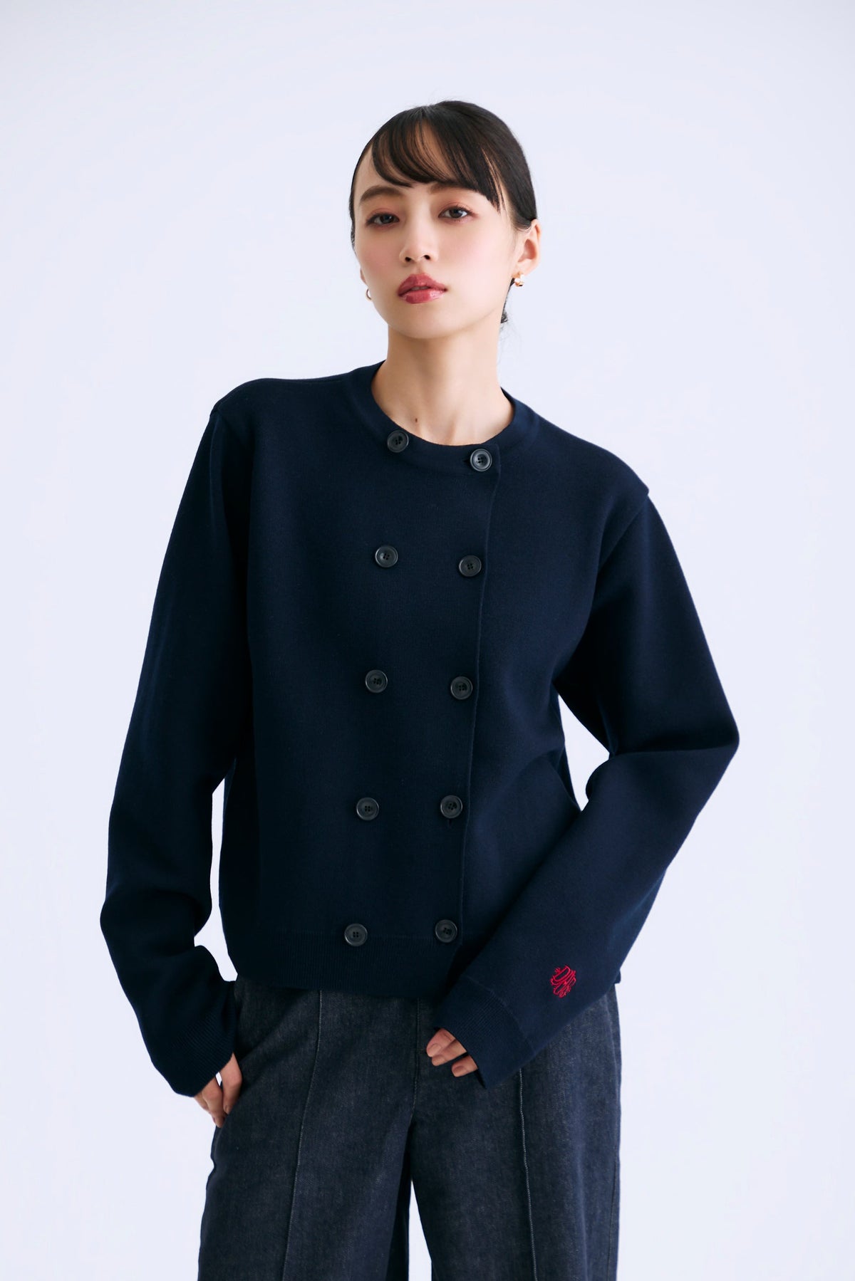 Double knit cardiket（Navy）