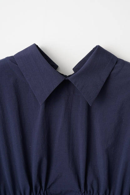 Audire ruffle sleeve blouse (Navy)