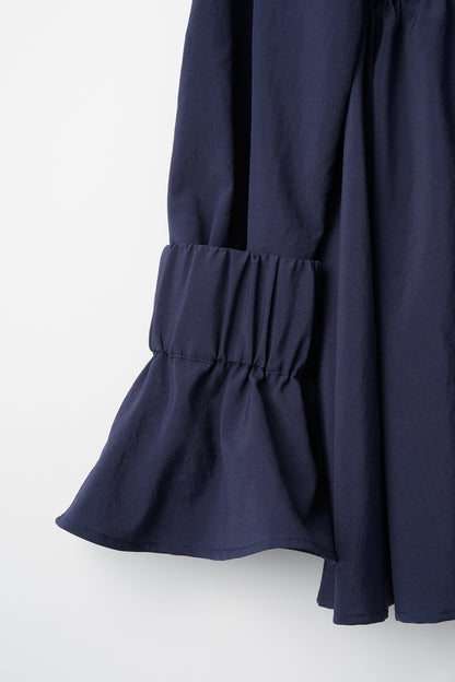 Audire ruffle sleeve blouse (Navy)