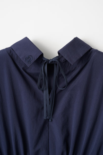 Audire ruffle sleeve blouse (Navy)