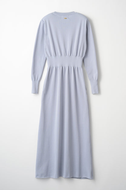 Elastic knit dress (Blue gray)