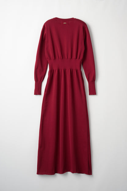 Elastic knit dress (Bordeaux)