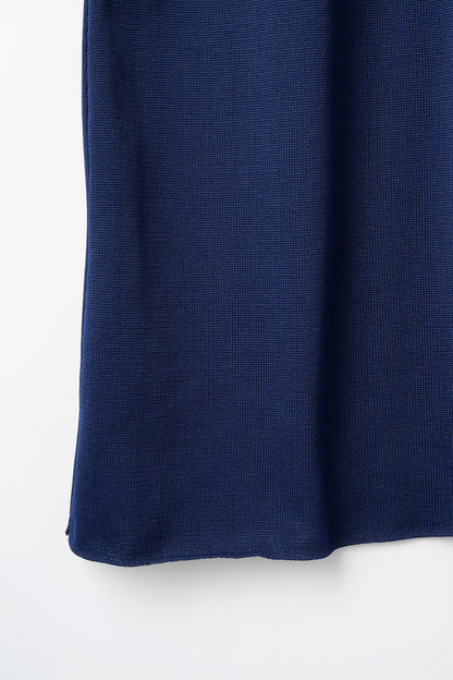 Elastic knit dress (Navy blue)