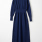 Elastic knit dress (Navy blue)