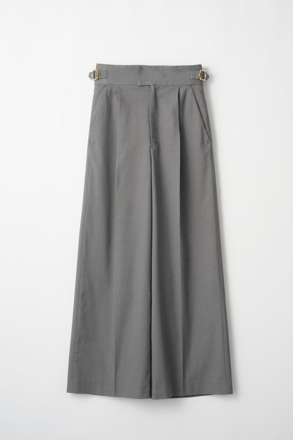 Belted wide pants (Light gray)