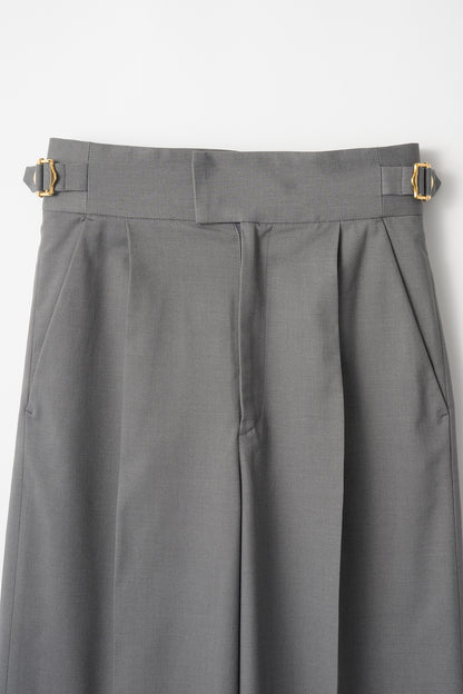 Belted wide pants (Light gray)