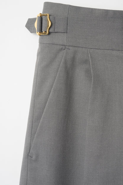 Belted wide pants (Light gray)