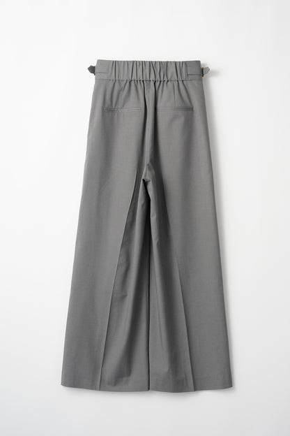 Belted wide pants (Light gray)