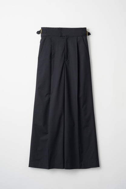 Belted wide pants (Dark navy)