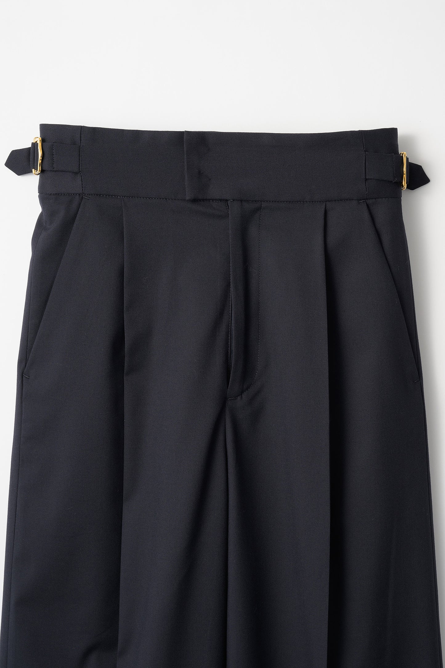 Belted wide pants (Dark navy)