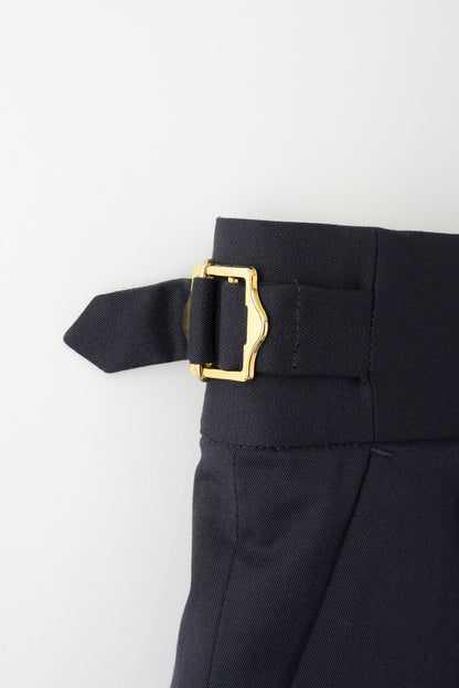 Belted wide pants (Dark navy)