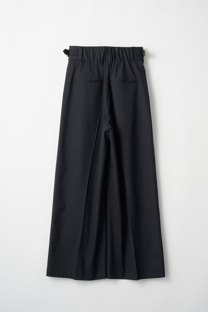 Belted wide pants (Dark navy)