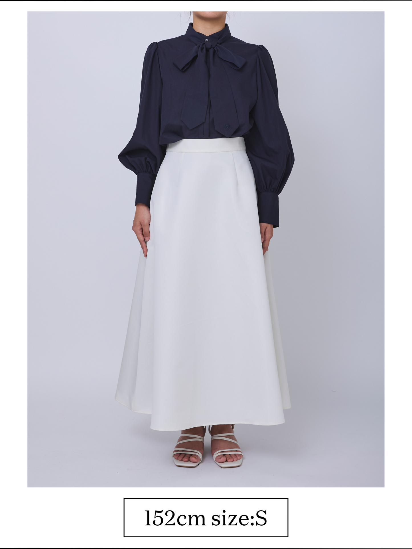 Grosgrain circular skirt(Navy)