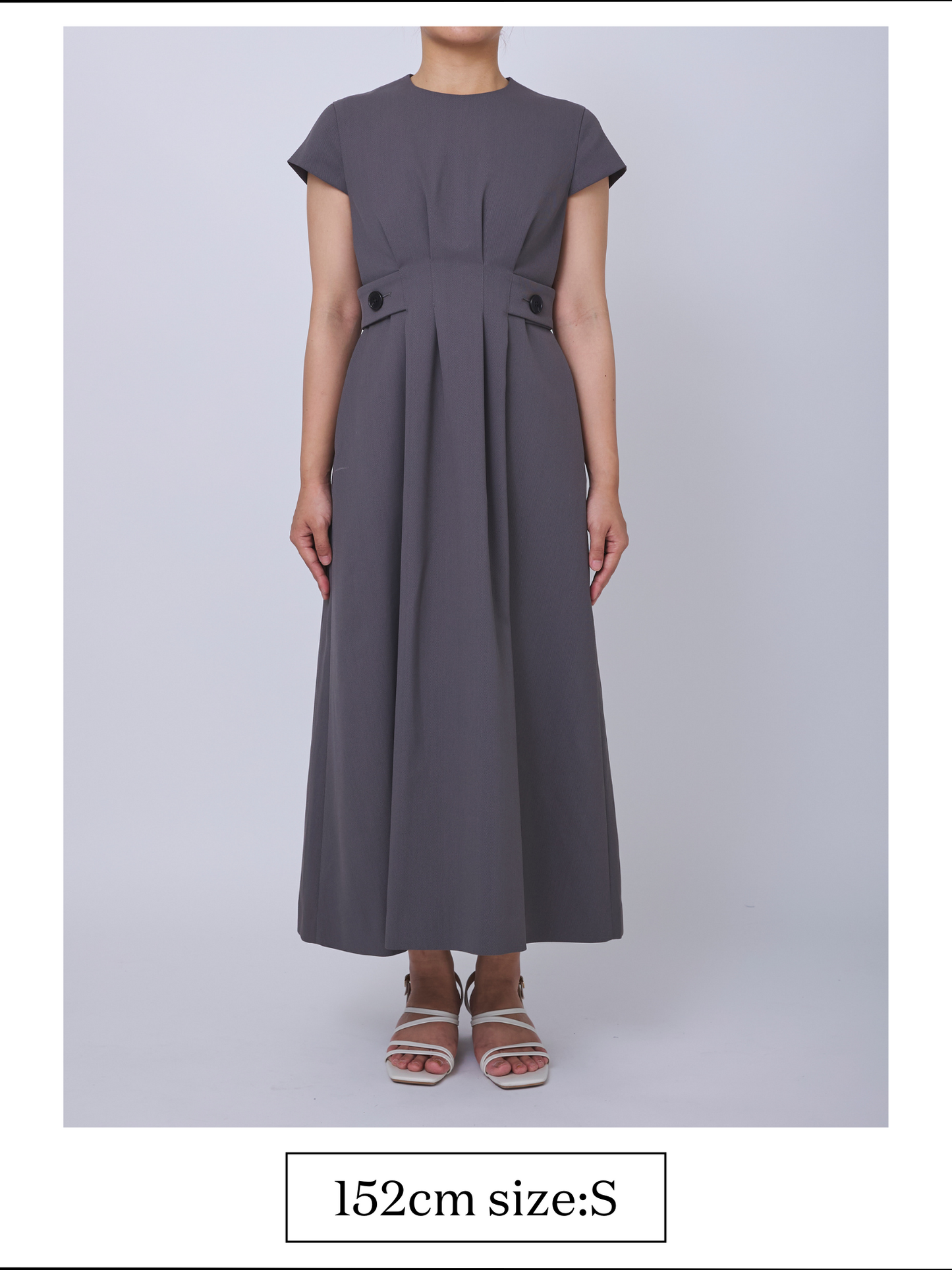 Waist tuck dress (Dark gray)