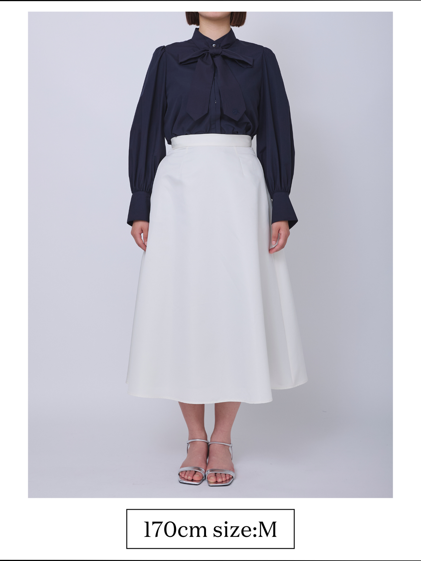 Grosgrain circular skirt(Navy)