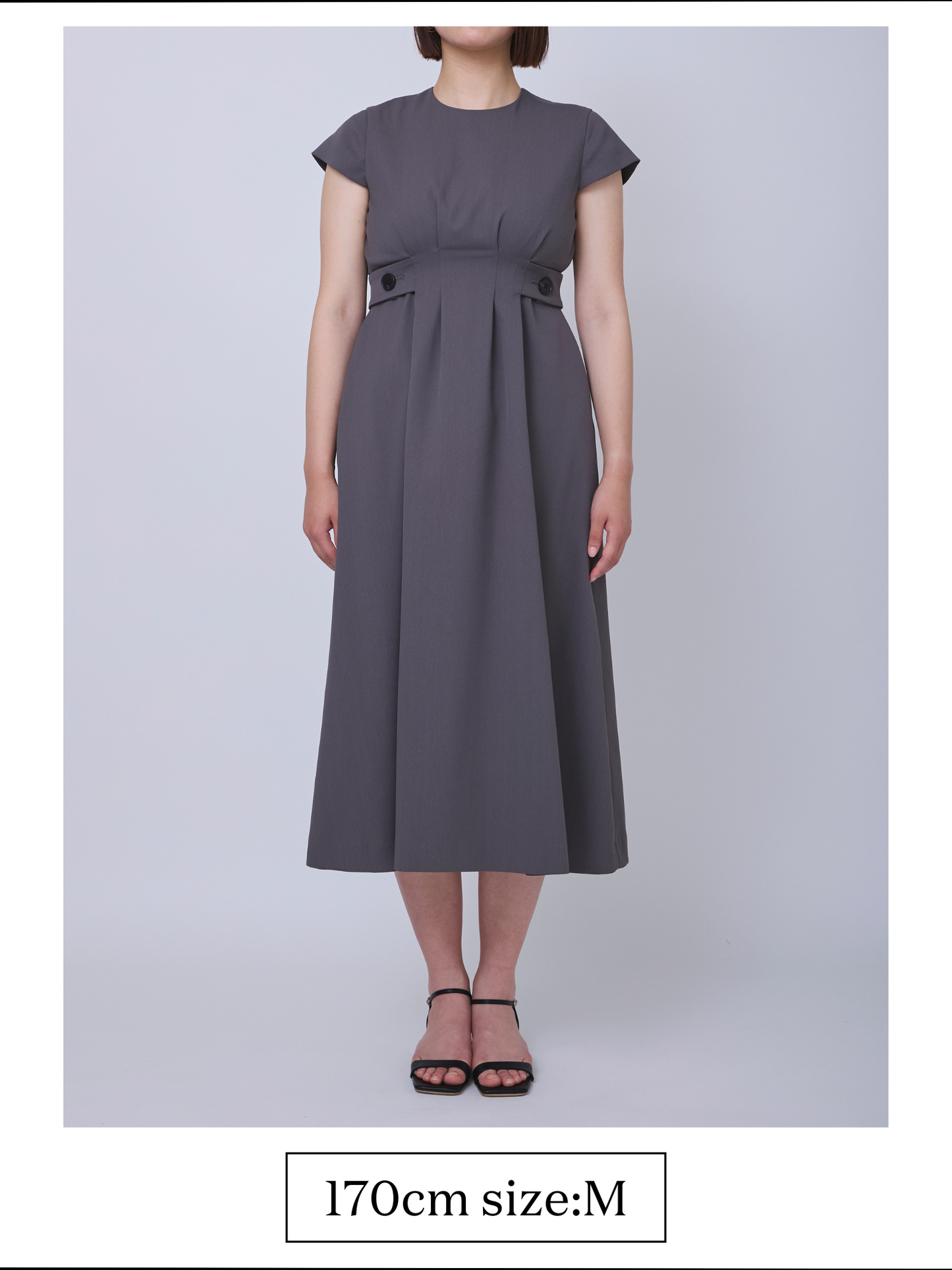 Waist tuck dress (Dark gray)