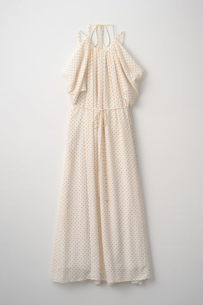 After hours halter-neck dress　(Estella.K×Audire)（White.dot）